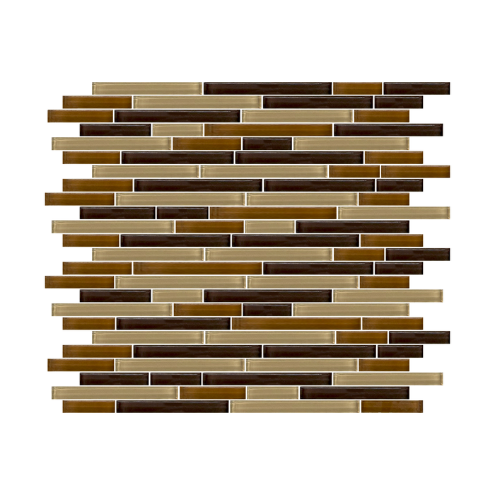 Glass Mosaic Tile Beige Melange Linear