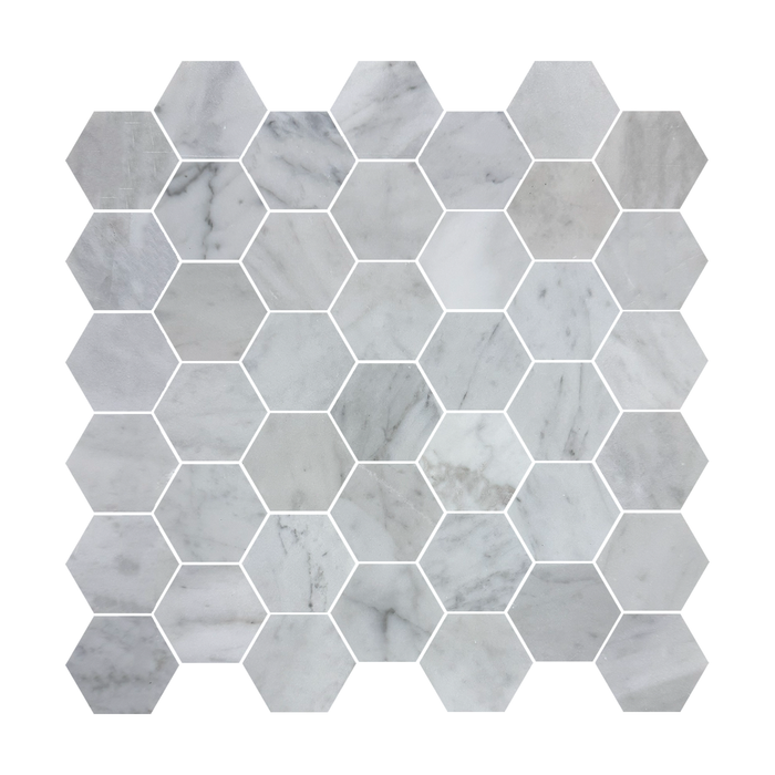 Carrara White Hexagon Polished Mosaic