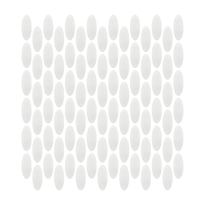Ceramic Oval White Matte Mosaic
