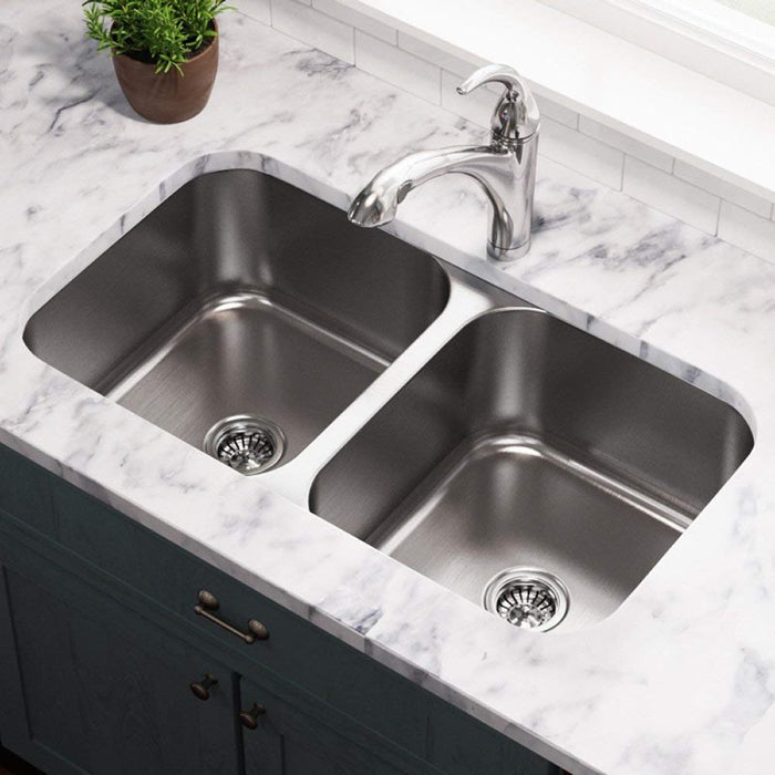 Suburban Under-Mount Double Bowl Kitchen Sink